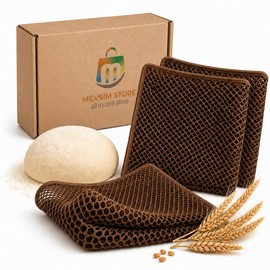 Silva Dough Cleaning Cloth, 25 x 25 cm, Set of 3, Mesh Dish Cloth & Dough Cloth for Hygienic Cleanliness, Tea Towel for Kitchen & Baking, Antibacterial Cleaning Cloths, Reusable & Sustainable