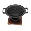 Hibachi Grill Smokeless Wooden Frame Aluminium Alloy Easy Assembly Portable