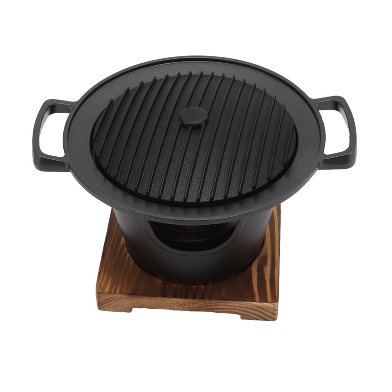 Hibachi Grill Smokeless Wooden Frame Aluminium Alloy Easy Assembly Portable