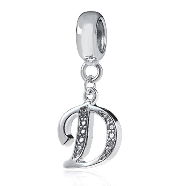 Alphabet Charm Letter Beads,A-Z Letter Initial Spacer,Solid Woman' Sterling Silver