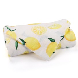Large-Size Organic Muslin Swaddle Blanket, Beautiful 100% Cotton Organic Swaddle Blankets for Boy and Girl 47 x 47 inches, Baby Blanket for Christmas (Lemon)