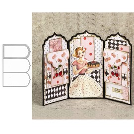 3Pcs Frame Metal Die Cuts, 3Pcs Loose-leaf Frame Cutting Dies Cut Stencils Card Paper Craft DIY Template Metal Cutting Dies Album Embossing Paper Dies for Card Making Scrapbooking