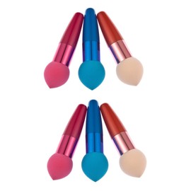 FOMIYES 6pcs Water Droplet Shaped Makeup Sponge for Foundation Application Non Cosmetic Blending Brushes Red Blue and for Professionals and Diy Users