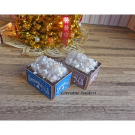 Lorraine Scuderi JACK FROST SNOWBALLS ~ CHRISTMAS  CRATES ~ DOLLHOUSE MINIATURES