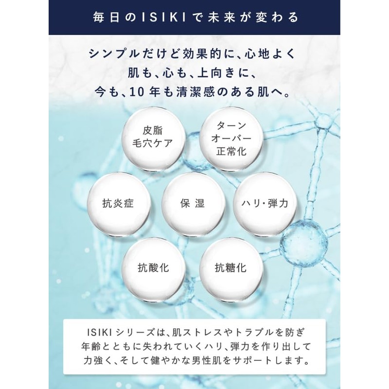 Ishiki Men's Carbonated Foam Washing Face Foam (Carbonated Foam/Dense Foam/Charcoal