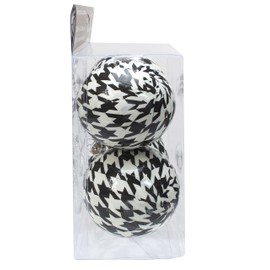 Houndstooth Christmas Ornaments (12 Pack)! Classic Black and White Check Pattern on 3" Diameter Ornaments. Alabama Houndstooth Collection by Havercamp