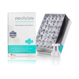 Neobömi® Hyaluronic Acid Serum High Dose - Hyaluronic Anti-Ageing Face Cream Against Wrinkles - 30 Highly Concentrated Ampoules - Natural Face Serum - Dermatest Test Winner - Made in Germany