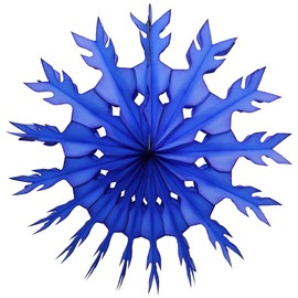 Devra Party 6-piece Multi-colored Tissue Paper Snowflake Party Decoration Kit (Dark Blue and White 15-22 inches)
