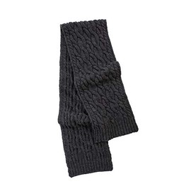 SAOL - Men's - 100% Merino Wool - Cable Knit Scarf (Charcoal)