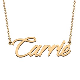 HUAN XUN Name Necklace for Girls Carrie Meaningful Jewelry Gifts Ideal for New mom