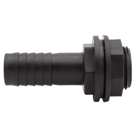 VARIOSAN Tank Feedthrough 16232, 3/4 Inch Male Thread x 19 mm Hose Nozzle, Polypropylene, Black, Includes Seal