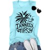 Beach Tanks for Women Tanned and Tipsy Tank Coconut Tree