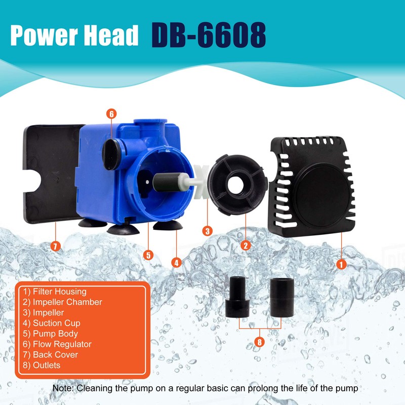 Aqua Dream 160 GPH Submersible Pump(600L/H,12W) Ultra Quiet Adjustable Water