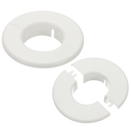 PATIKIL Wall Split Flange 1.8" (46mm), 2 Pcs Round Detachable Escutcheon Plate Buckles Water Pipe Cover for Kitchen Bathroom Air Conditioner Arm Pipe Faucet Decoration, White
