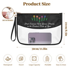 Positive Friendship Gift Flower Cosmetic Bag Country Music Lover Singer Fans Gift Clear Makeup Bag Christmas Birthday Gifts for Girls Sister Friends Daughter Inspirational Gift Zipper Toiletry Pouch