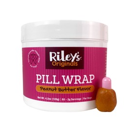 Riley's Pill Wrap for Dogs - Delicious Peanut Butter Flavored Pill Paste for Dogs - Wrap Pills, Capsules, Tablets in a Pocket or Pouch to Mask The Taste & Make Pill Time Fun - 4.2 oz