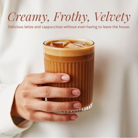 Shore Magic Premium Stainless Steel Handheld Milk Frother – Battery Operated Mini Blender/Whisk – Creates Rich, Creamy Froth for Lattes, Cappuccinos & Cold Drinks