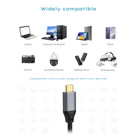 SSS·GRGB 50FT USB to USB C Cable, 5Gbps USB 3.0 Extended Cable USB A to Type C Cord, with 2 Signal Booster Chips&USB Power Cord for MacBook, laptops, Cameras, Printers, scanners, VR Devices etc