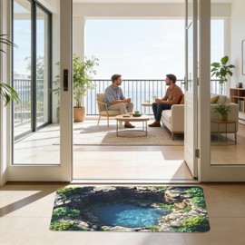 Genérico Alfombra 3D de Efecto Óptico,Antideslizante Absorbente y Lavable con Borde Fluido,Felpudo De Ilusión Óptica Tapete De Área - para Sala Dormitorio Baño Cocina Oficina Interior Exterior