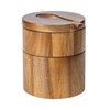 Salt Box Swivel Lid,Sea Salt Container Box Built-in Spoon -