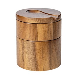 Salt Box Swivel Lid,Sea Salt Container Box Built-in Spoon - Salt Cellar Bowl, Kitchen Salt Holder, Round Salt Keeper for Pepper Seasoning Bath Salt Sea Salt