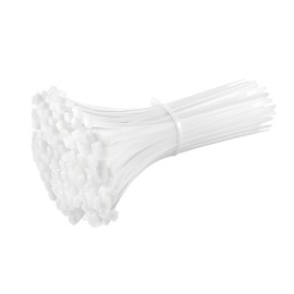 Pack of 100 Premium Plastic Wire Ties, Self-Locking Nylon Cable Ties, Multi-Purpose Nylon Cable Management for Home, Office, Garden, Workshop, Indoor, Outdoor (White, 150 mm x 3.6 mm)
