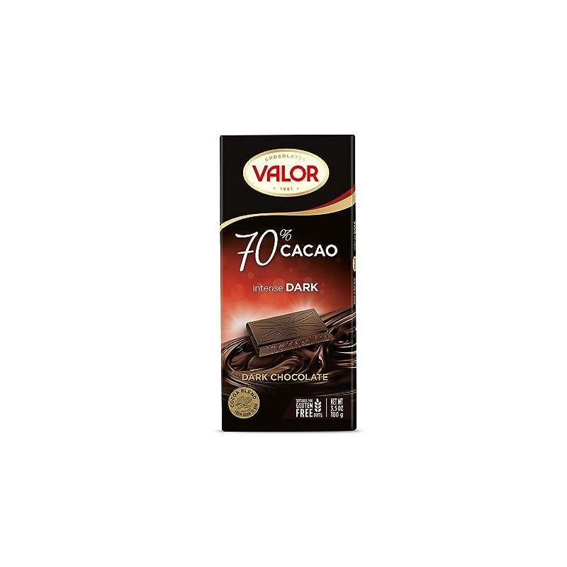 Valor Chocolates 70% Cocoa Dark Chocolate - 3.5 oz