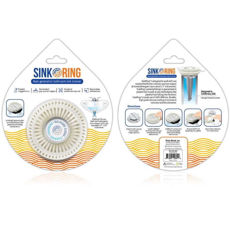 Bathroom Sink Hair Catcher for Pop-Up Drain – SinkRing 1.57"