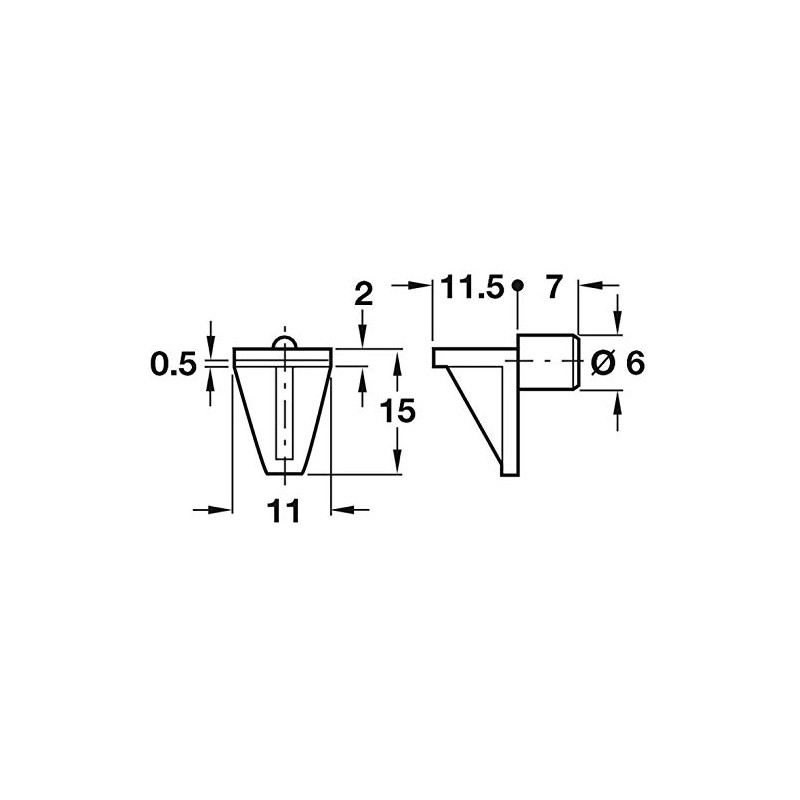 HARDWARE FOR YOU LTD PACK OF 20 BROWN 6MM SHELF