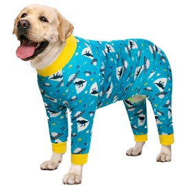 AOFITEE Dog Recovery Suit After Surgery, Onesie With Dinosaur Print, Surgical Recovery Shirt for Abdominal Wounds, Pajamas Bodysuit for Medium Large Dogs, Full Body Cone Alternative for Shedding