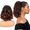 Allreetress Kinky Straight Ponytail, 16" Drawstring Ponytail with Curly Ends