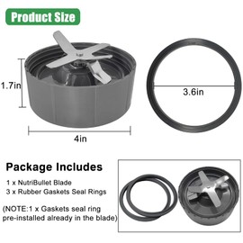 Blades Replacement Parts Compatible with Nutribullet Pro 900/600 Series Blender - Include Extractor Blade Replacements and 2 Pack Gaskets Seal
