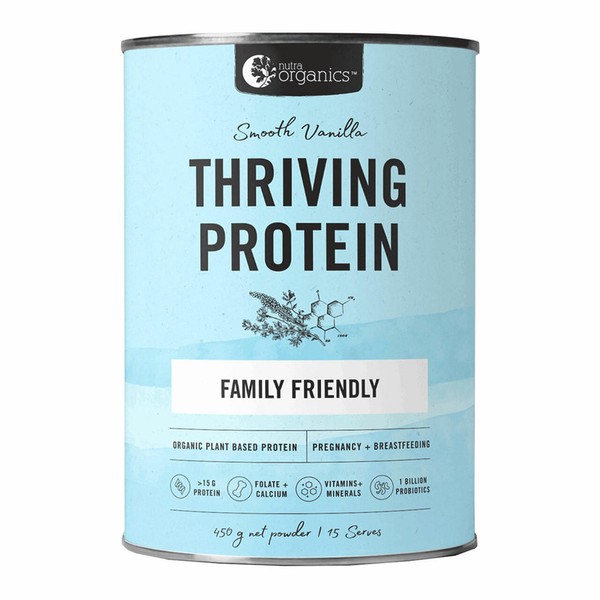Nutra Organics Thriving Protein - Smooth Vanilla - 450gm