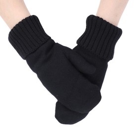 LONTG Women Winter Warm Mittens Cashmere Gloves Thick Soft Cotton Gloves Mittens Cycling Gloves Skiing Gloves Outdoor Sports Gloves Hands Warmer with Elastic Cuffs for Running Walking Hiking Camping