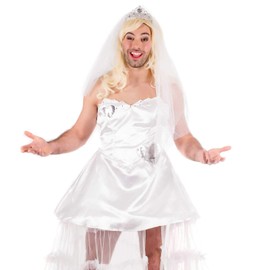Fun Shack Bride Fancy Dress Wedding Dress for Men, Mens Wedding Dress Stag Do Outfit, Stag Outfit Men, Stag Do Costumes Medium