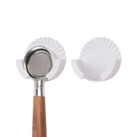 Adorila 2 Pack Espresso Portafilter Wall Mount, Self Adhesive Coffee Portafilter Holder, Espresso Portafilter Hanger for 51mm 54mm 58mm Portafilter (White)