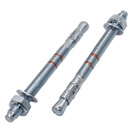 Wedge Anchor M10 x 150 mm, Metal Dowels, Through Bolts Masonry Mounting, Concrete Expansion Anchor (2, M10 x 150 mm)