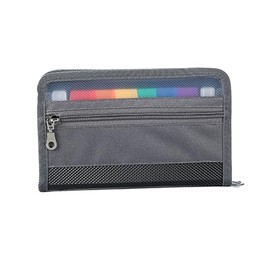 AWOCAN Small Accordion File Organizer with Safe Zipper 13 Pocket Expanding File Folder with Front Pencil Pouch Portable for Home Office School Supplies (Grey)