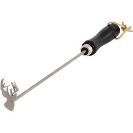 BBQ Fans Deer Bust Branding Iron for Steak, Buns, Wood & Leather | Includes Redwood Plank