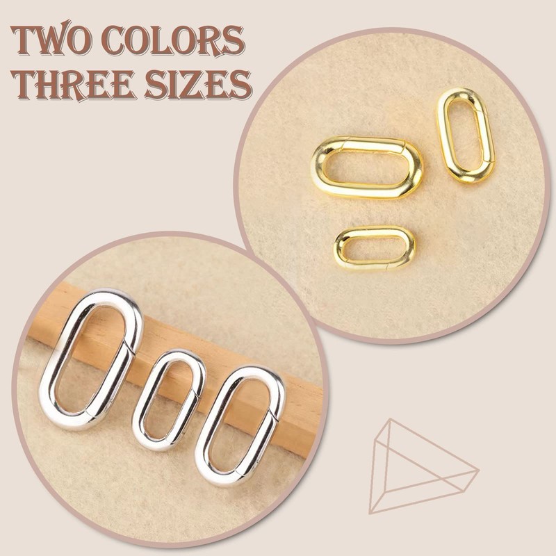 10Pack Carabiner Clip Pendant Clasp for Jewelry Making,18K Gold and