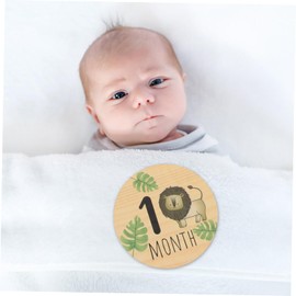 VICASKY Baby Milestone Cards 7pcs Wooden Baby Age Milestone Name Sign for Nursery