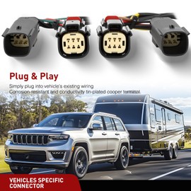 Nilight 4 Pin Trailer Wiring Harness Kit 56406 Vehicle Standard 4 Way Connector Custom for 2019 2020 2021 2022 2023 Jeep Cherokee Simple Fit Tow Hitch Harness
