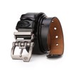 BISON DENIM Men's Leather Belt Jeans Belt Business Belt Metal