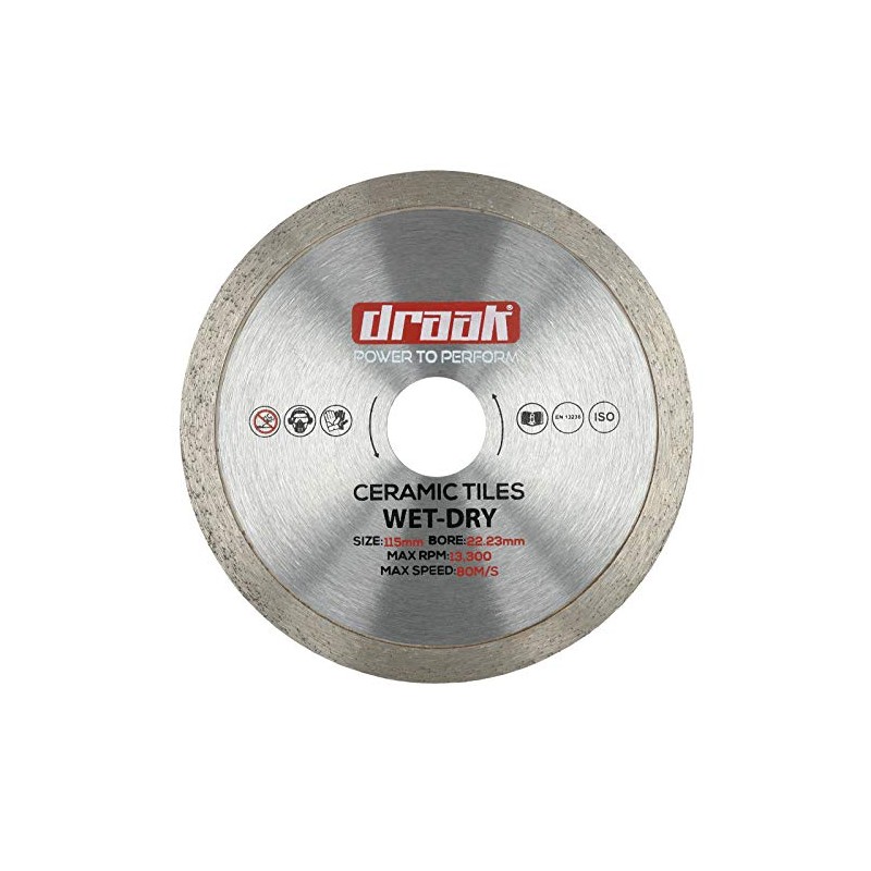 DRAAK Ceramic 115 mm Diamond Cutting Disc Wet & Dry