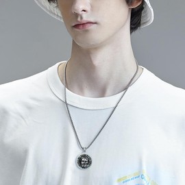 ROMANTICWORK Religious Chain 925 Sterling Silver Christian Cross Jesus Amulet Jewellery Gifts for Men Women, Sterling Silver, Abalone Shell