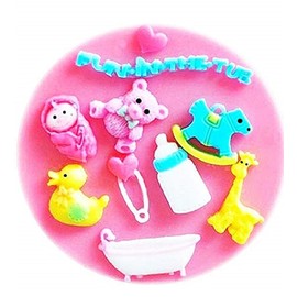 Lovelegis Rocking Horse Giraffe Bathtub Heart Duck Baby Baking Mould Gift Idea