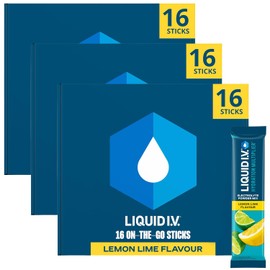 Liquid I.V. Hydration Sachets | Lemon Lime | Electrolyte Powder Mix | 3 Pack (48 Sticks) | 7 Vitamins and Minerals | Vegan