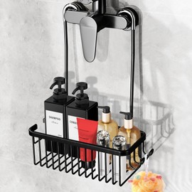 Anhow Shower Shelf for Hanging, Shower Shelf No Drilling Shampoo Shower Basket for Hanging Shower Hanging Bathroom Hanging - Black