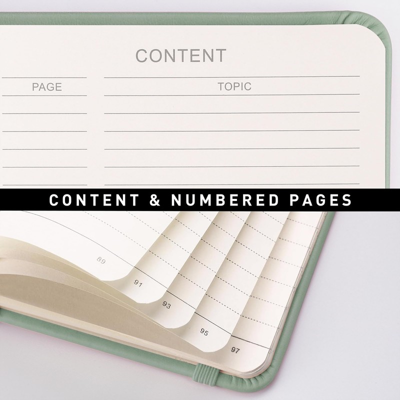 RETTACY Lined Journal Notebook, 192 Numbered Pages, A5 Medium Size