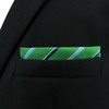[S&W SHLAX&WING] Men's Striped Pocket Square Kelly Green Blue Stripe